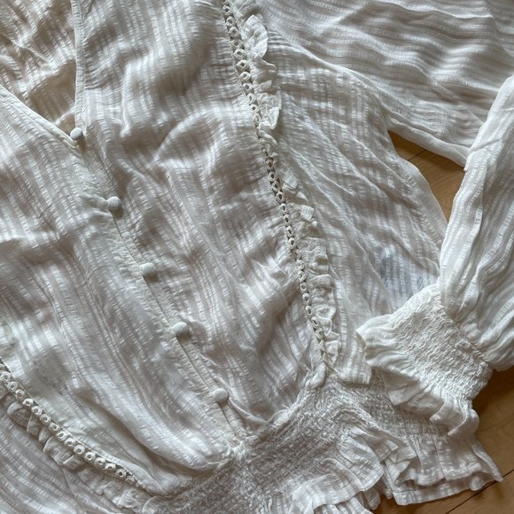 White Ruffled Blouse - Picture 3 of 5